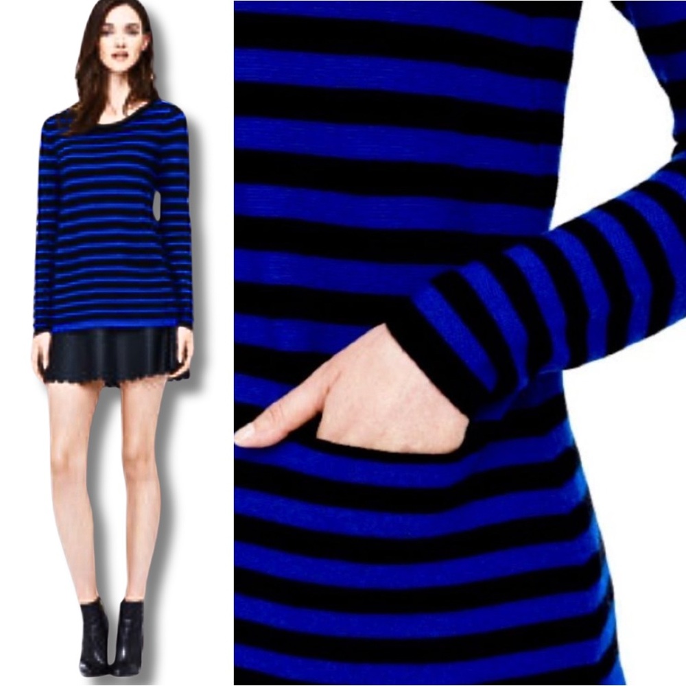 Club Monaco Italian Yarn Merino Wool Striped Sweater Sz. Medium
